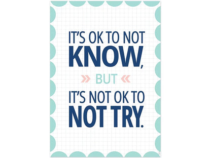 Calm & Cool It’s OK to Not Know Poster - US 3229