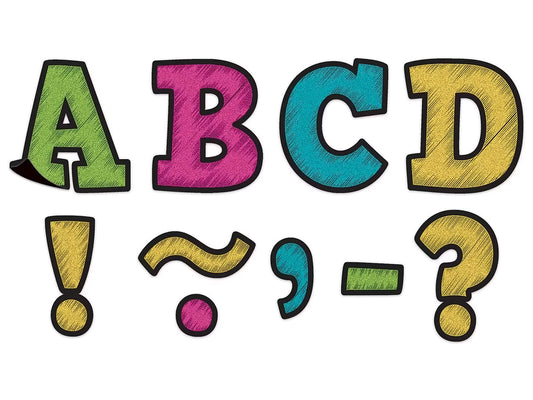 Chalkboard Brights 3" Magnetic Punch-Out Letters - US 2714