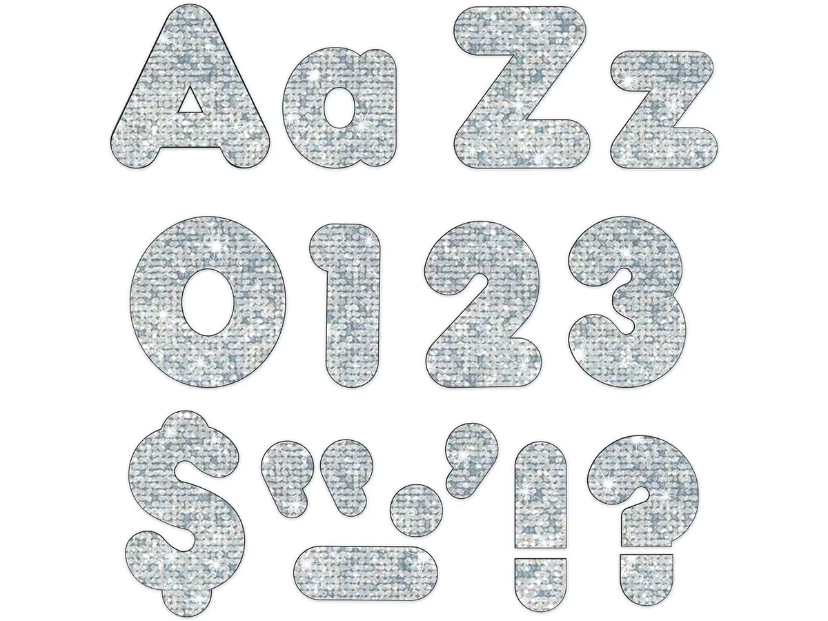 Silver Sparkle 4" Punch-Out Letters - US 5572