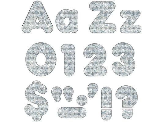 Silver Sparkle 4" Punch-Out Letters - US 5572