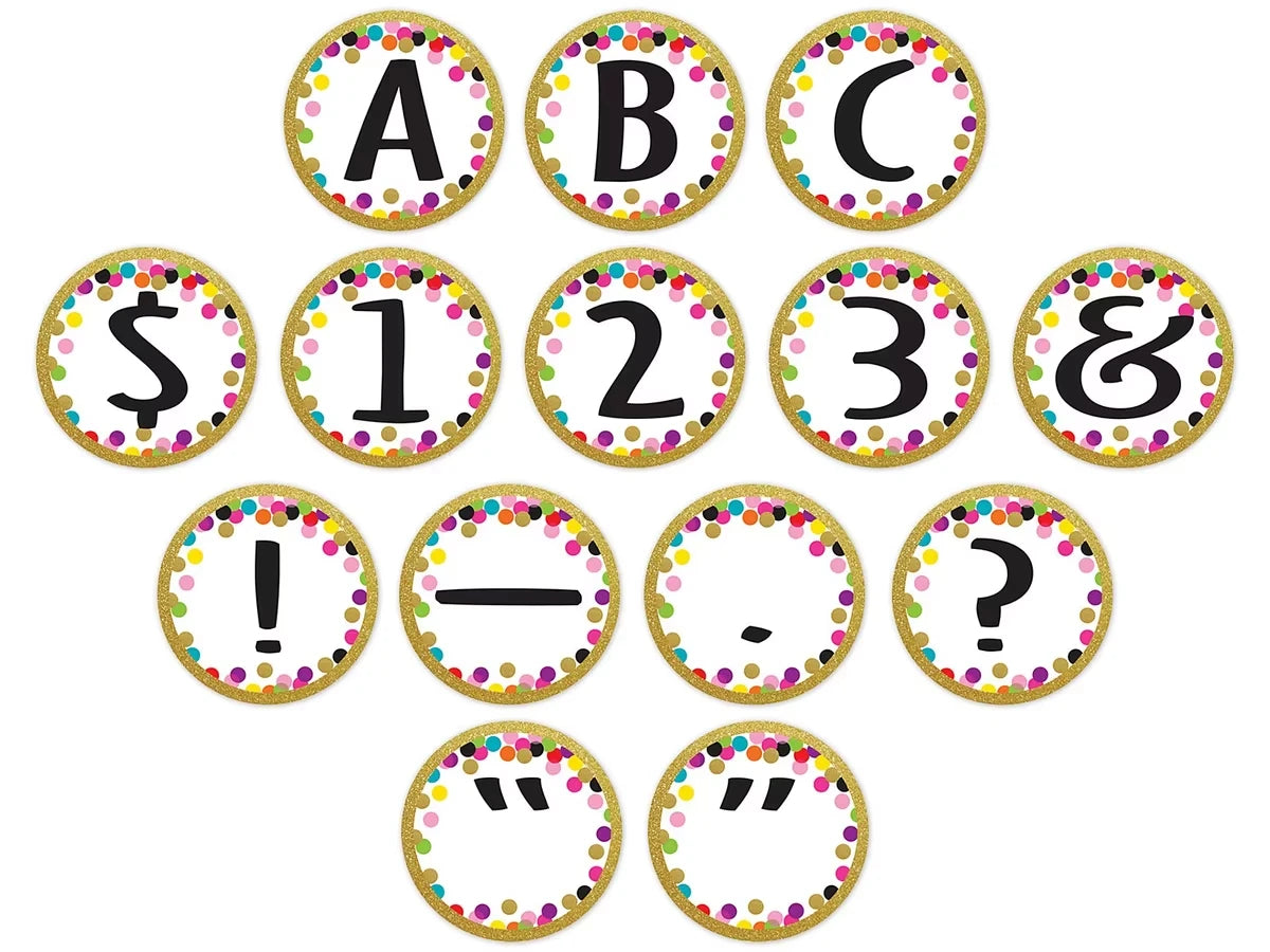 Confetti Circle 3 1/2" Punch-Out Letters - US 8614