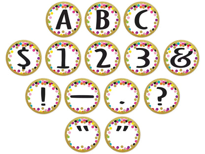 Confetti Circle 3 1/2" Punch-Out Letters - US 8614