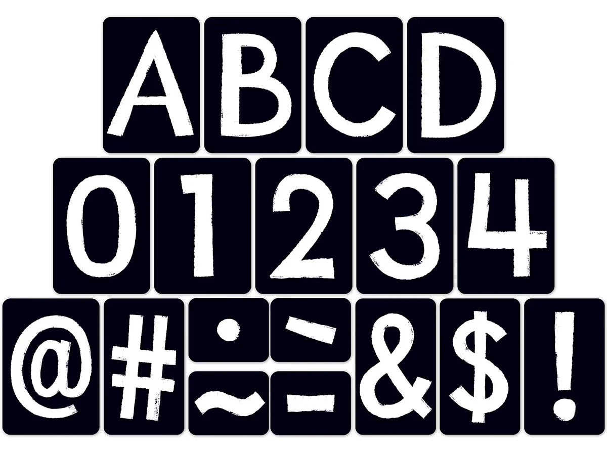 Black Tile 4" Punch-Out Letters - US 6201