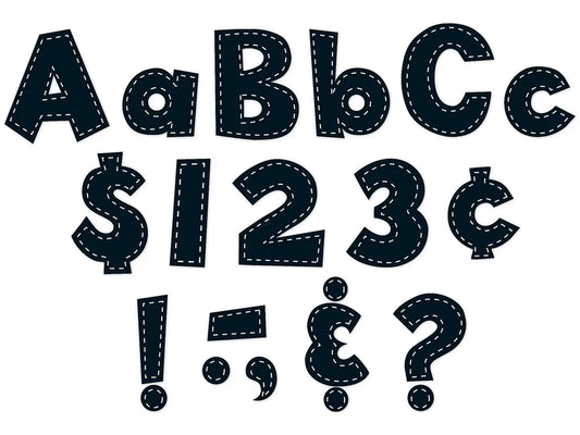 Black Stitched 4" Punch-Out Letters - US 4518