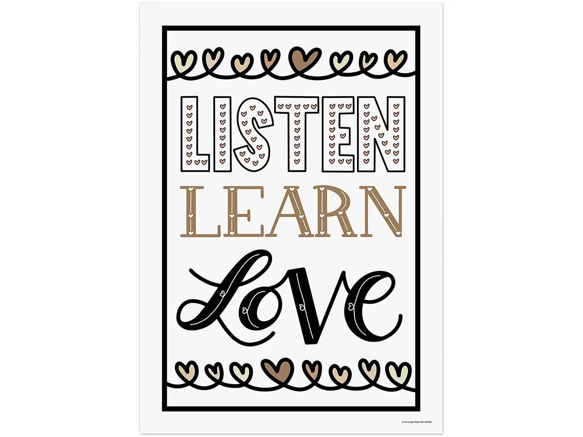 Listen, Learn & Love Poster - US 3380