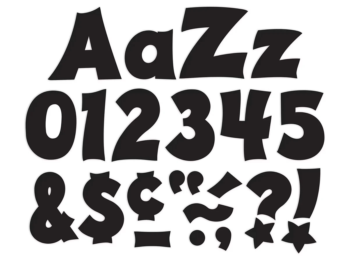 Black Spanish/English 4" Punch-Out Letters - US 6950