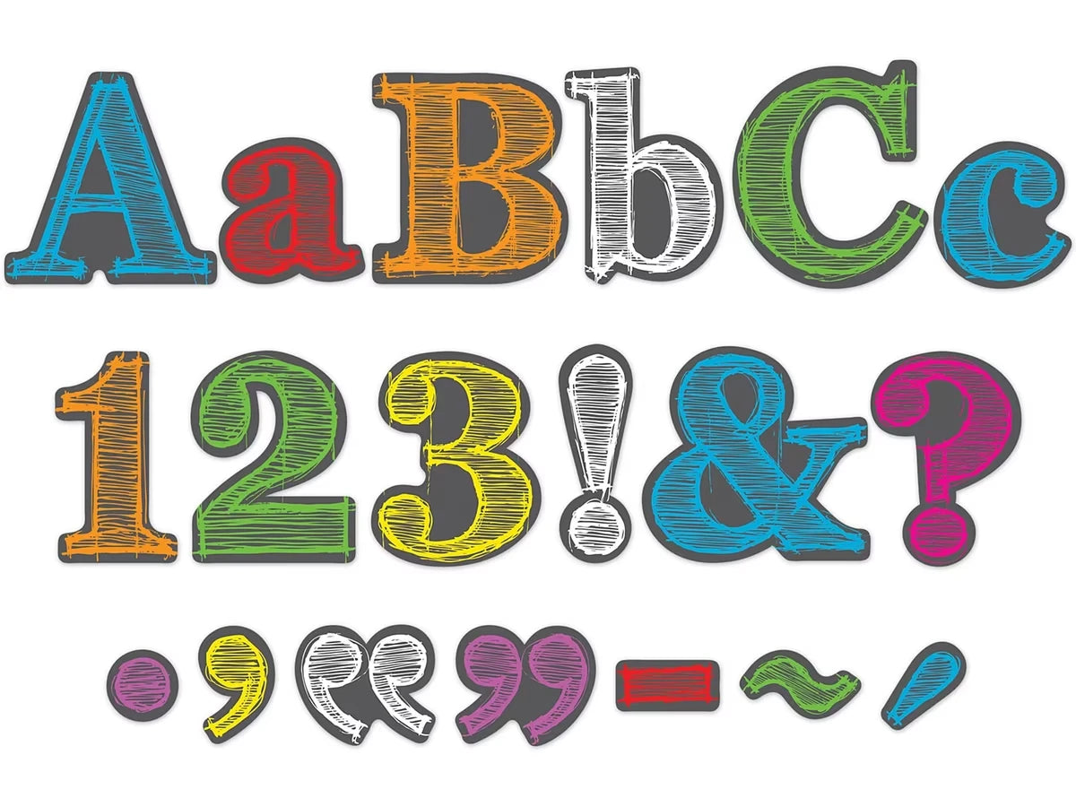 Rainbow Chalkboard 4" Punch-Out Letters - US 5160