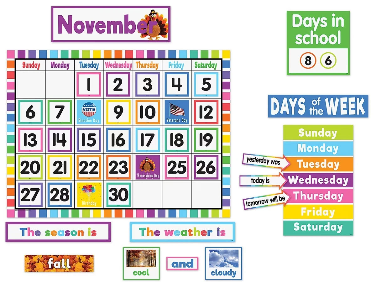 Colorful Calendar Bulletin Board Set - US 5323