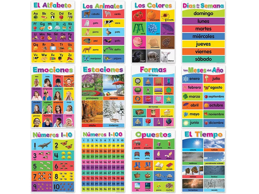 Colorful Spanish Basics Small Poster Pack - US 9600