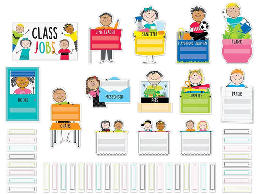Stick Kids Classroom Jobs Bulletin Board Set - US 8250