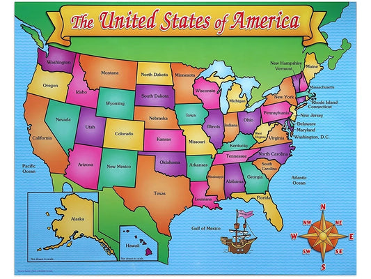 Friendly Write & Wipe U.S.A. Map Poster - US 8933