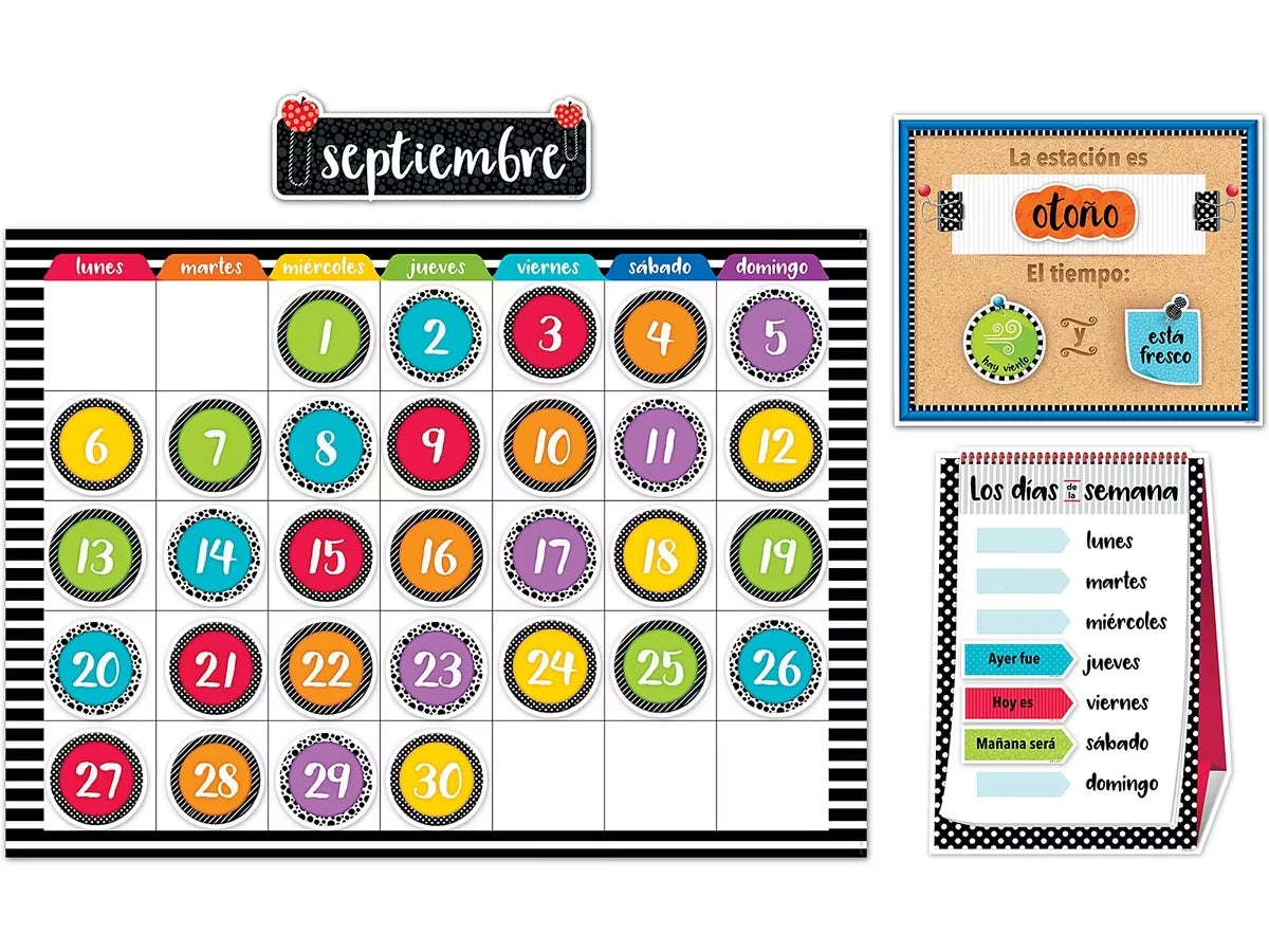 Bold & Bright Spanish Calendar Bulletin Board Set - US 7018