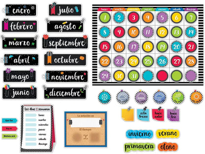 Bold & Bright Spanish Calendar Bulletin Board Set - US 7018