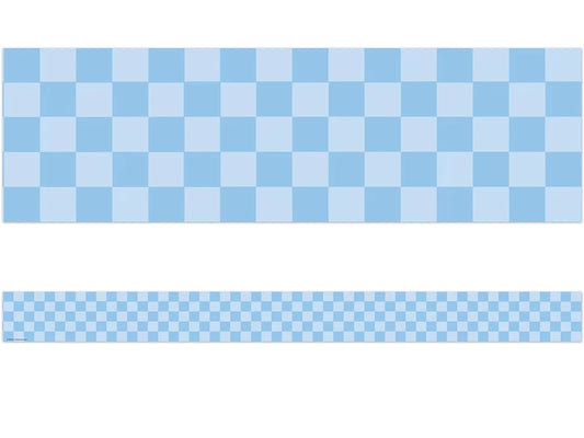 Cool for School Blue Checkered Border - US 4193