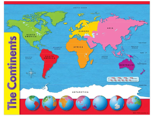 The Continents World Map Poster - US 5421