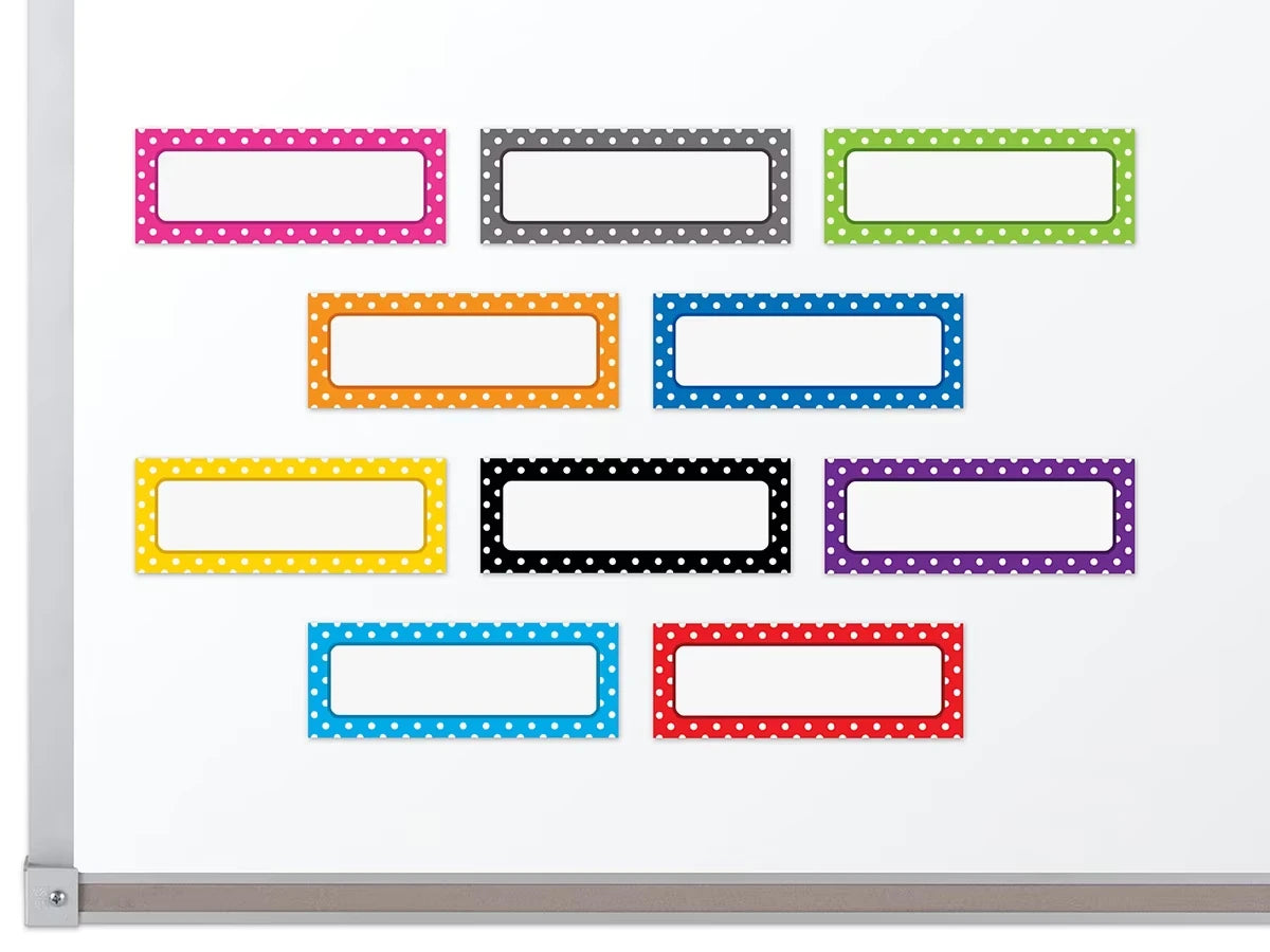 Polka Dot Magnetic Write & Wipe Labels - US 9610