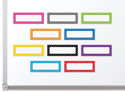 Polka Dot Magnetic Write & Wipe Labels - US 9610