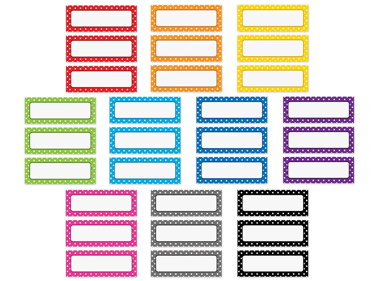 Polka Dot Magnetic Write & Wipe Labels - US 9610
