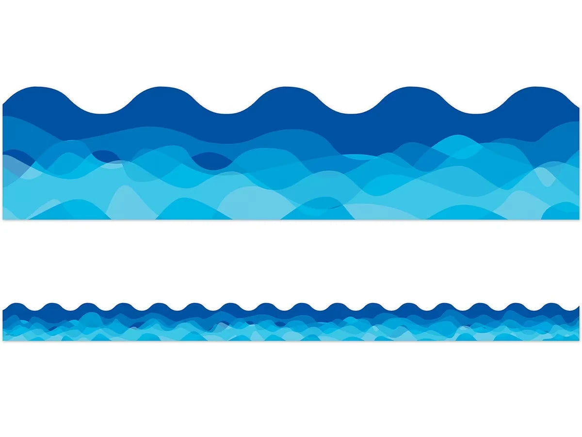 Waves of Blue Scalloped Border - US 2301