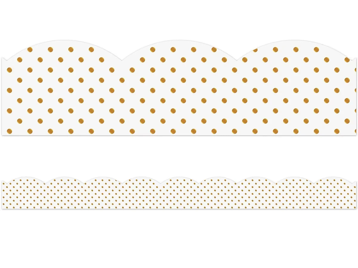 Simply Boho Gold Polka Dot Scalloped Border - US 8493