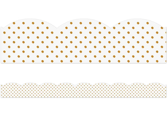 Simply Boho Gold Polka Dot Scalloped Border - US 8493