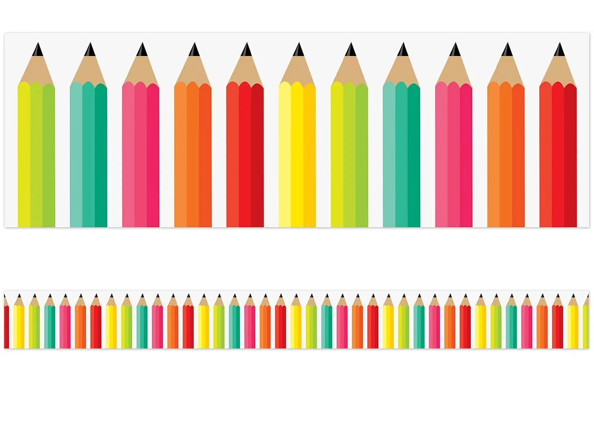 Black, White & Stylish Brights Pencil Border - US 5954