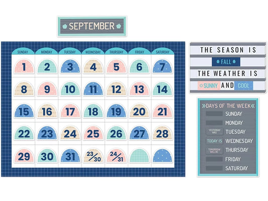Calm & Cool Calendar Bulletin Board Set - US 3795