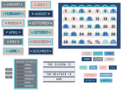 Calm & Cool Calendar Bulletin Board Set - US 3795