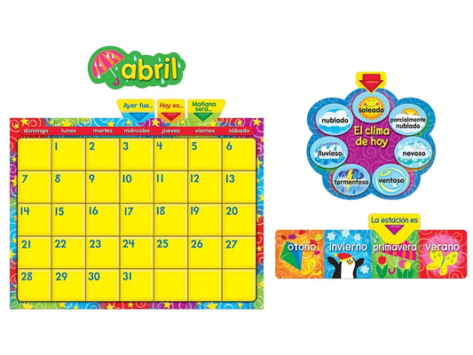 Spanish Write & Wipe Calendar Bulletin Board Set - US 3103