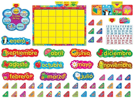Spanish Write & Wipe Calendar Bulletin Board Set - US 3103
