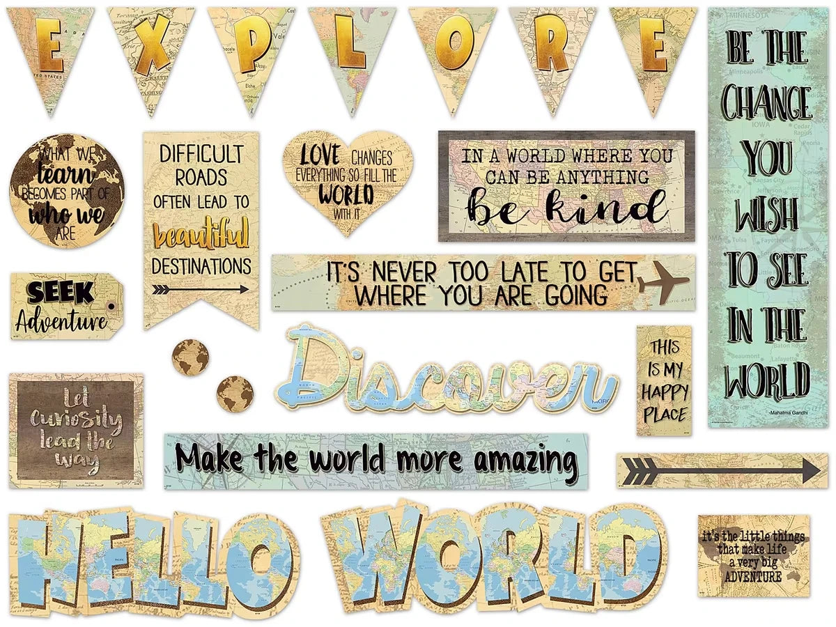 Travel the Map! Motivational Bulletin Board Set - US 2873