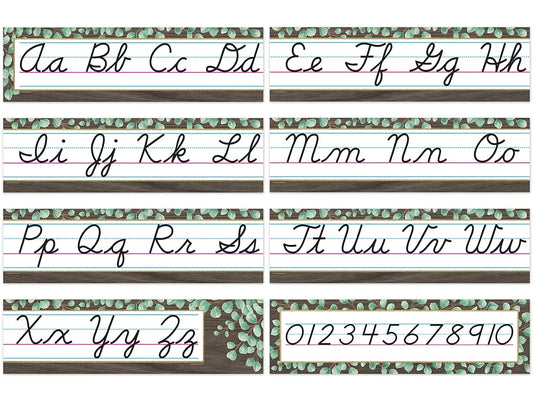 Eucalyptus Cursive Bulletin Board Set - US 6579