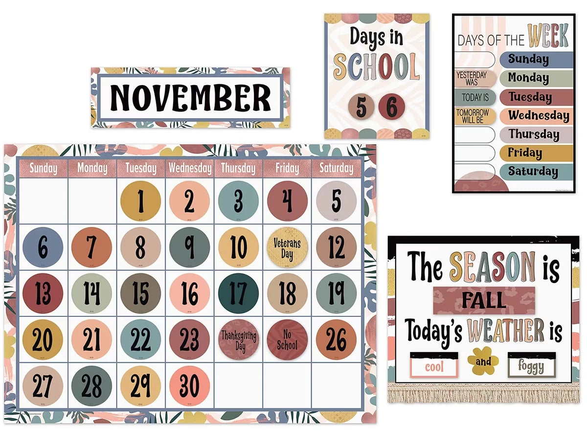 Wonderfully Wild Calendar Bulletin Board Set - US 5620