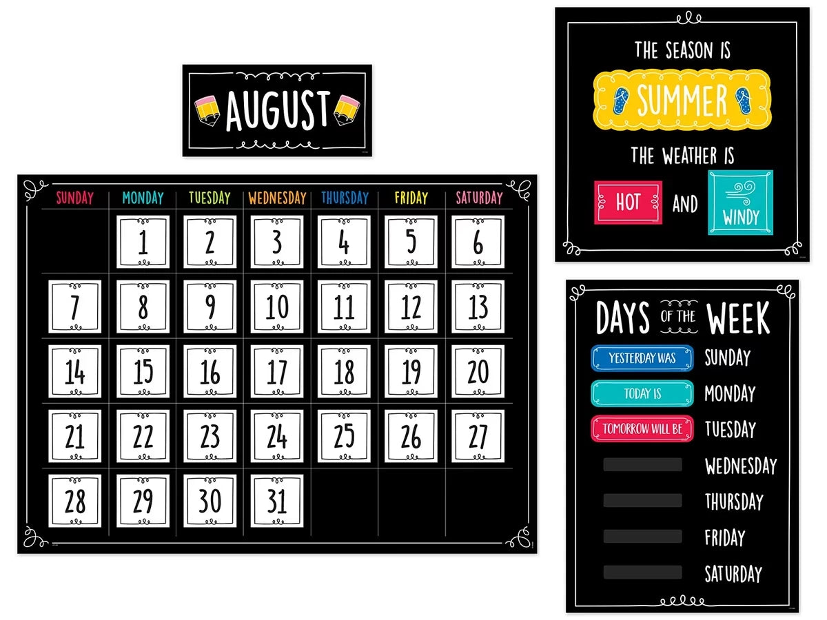 Doodle Calendar Bulletin Board Set - US 2248
