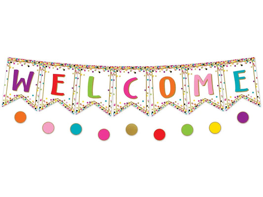 Confetti Welcome Pennant Bulletin Board Set - US 2294