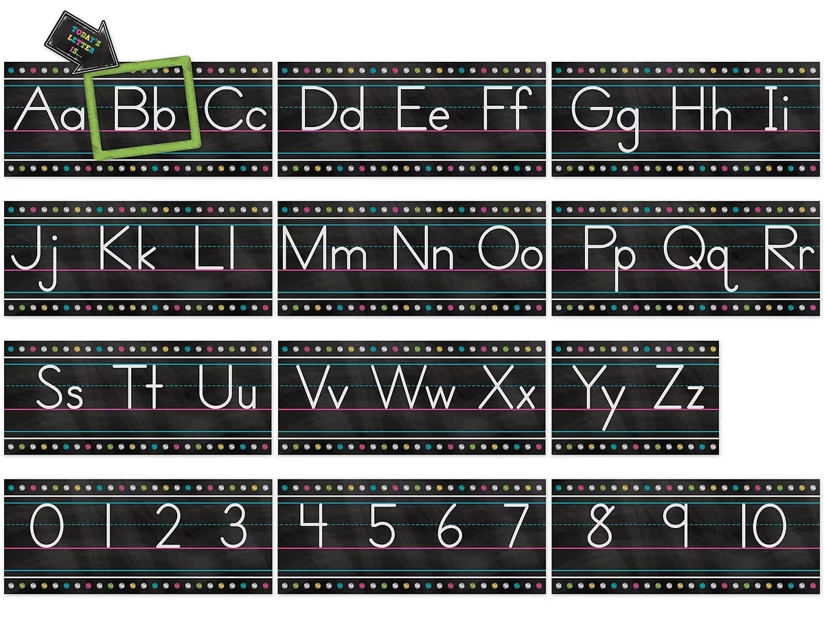 Chalkboard Brights Traditional Manuscript Bulletin Board Set - US 5022