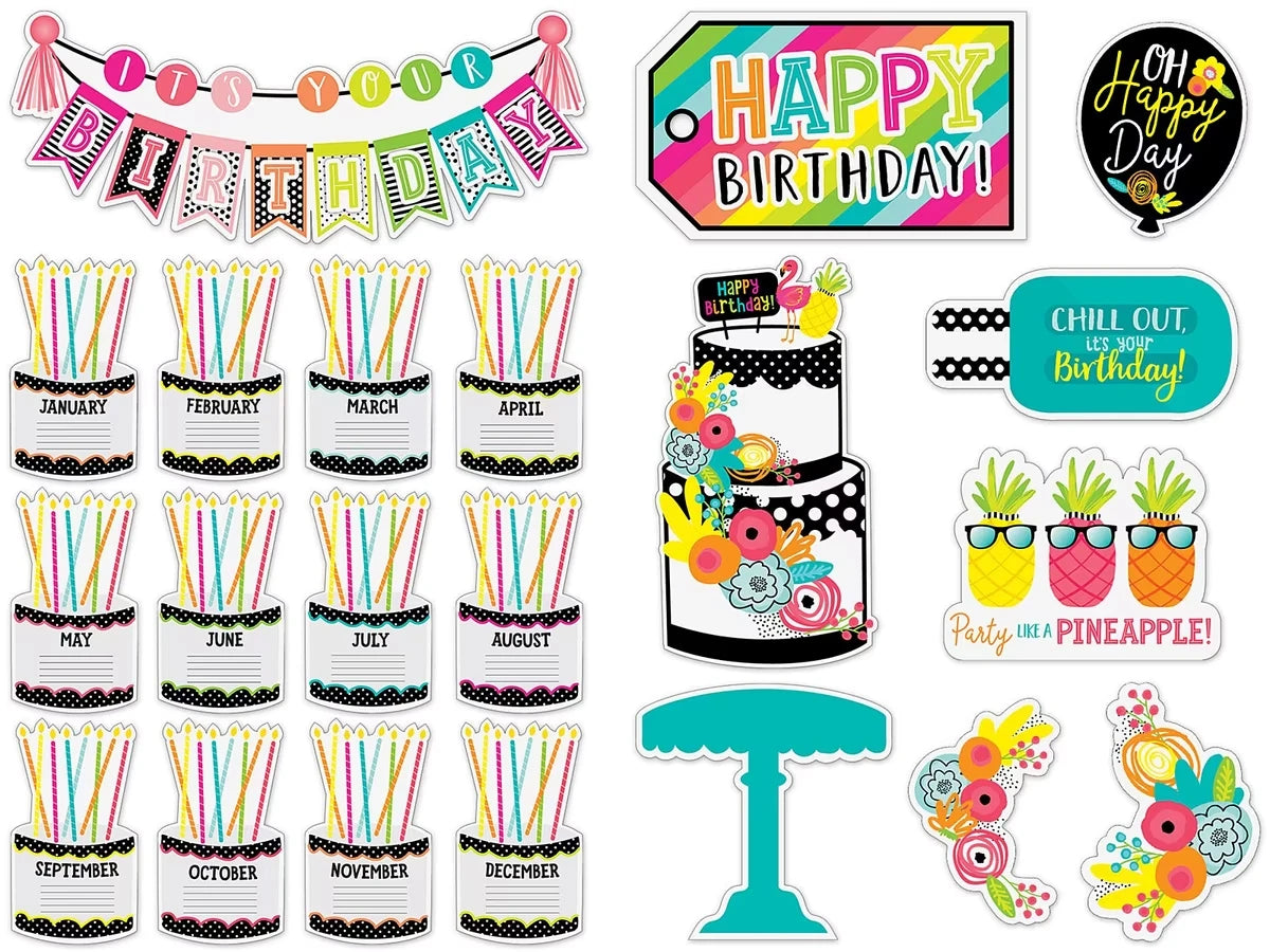 Simply Stylish Tropical Birthday Bulletin Board Set - US 1041