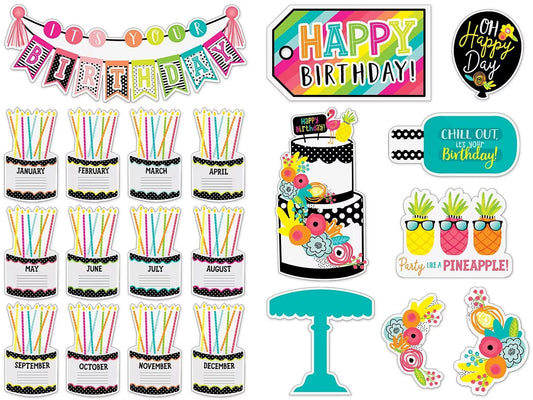 Simply Stylish Tropical Birthday Bulletin Board Set - US 1041