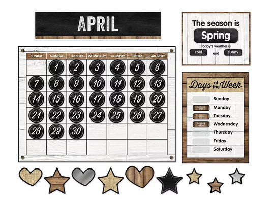 Industrial Chic Calendar Bulletin Board Set - US 8796