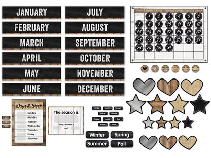 Industrial Chic Calendar Bulletin Board Set - US 8796