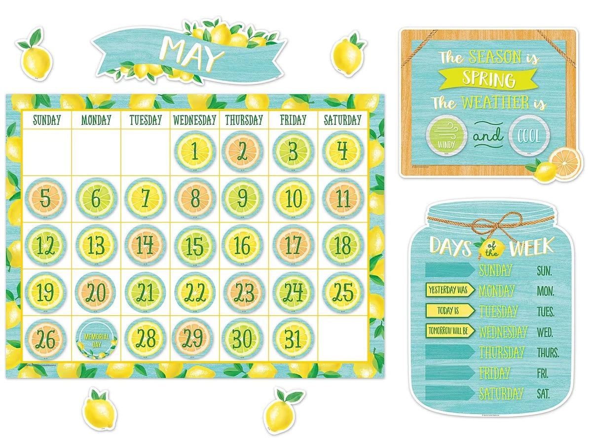 Lemon Zest Calendar Bulletin Board Set - US 4505