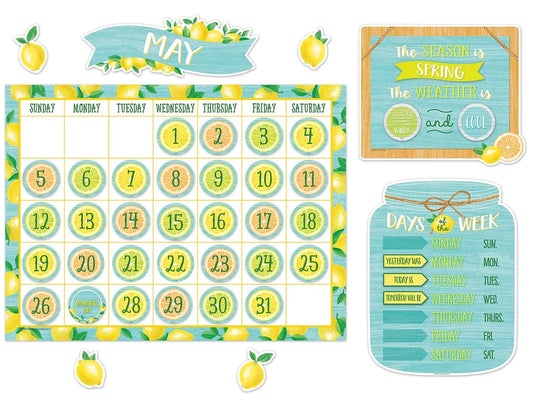 Lemon Zest Calendar Bulletin Board Set - US 4505