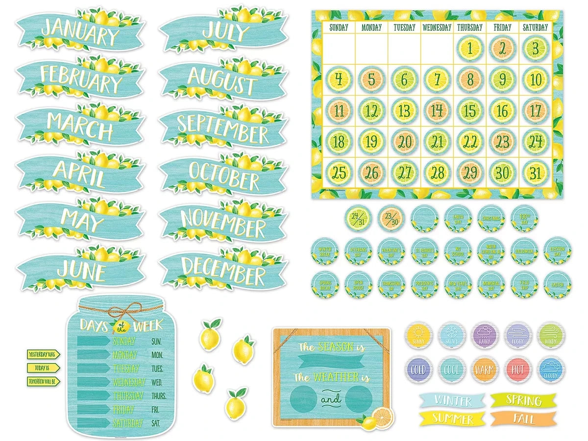 Lemon Zest Calendar Bulletin Board Set - US 4505