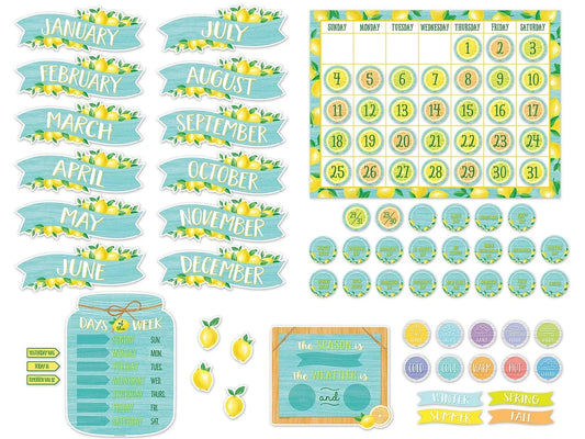 Lemon Zest Calendar Bulletin Board Set - US 4505