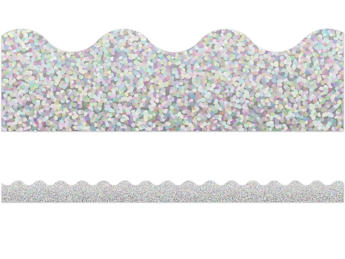 Silver Sparkle Scalloped Border - US 8728