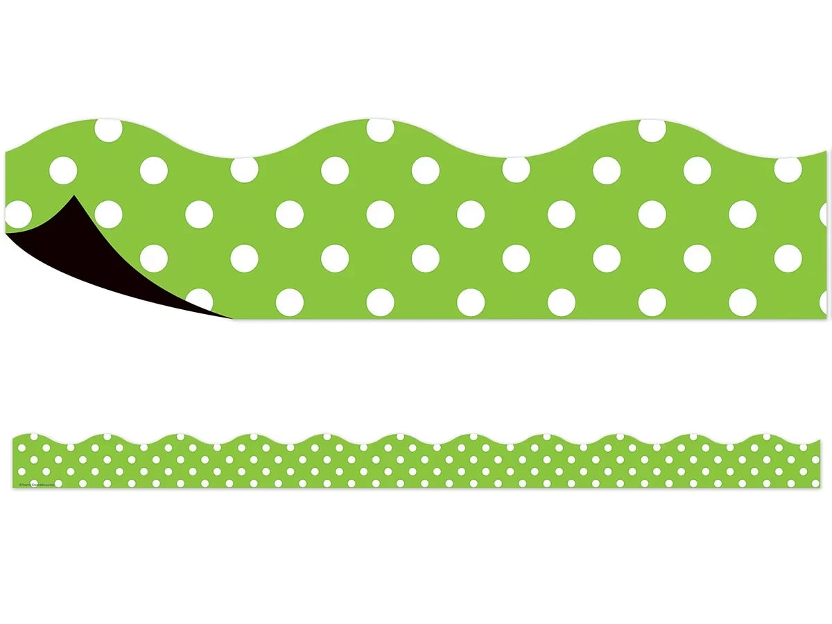 Lime Green Polka Dot Magnetic Scalloped Border - US 1640