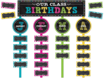 Chalkboard Brights Birthday Bulletin Board Set - US 9123