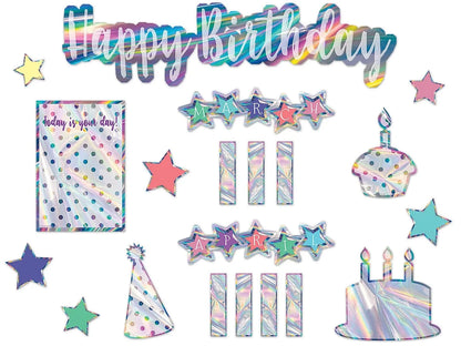 Iridescent Birthday Bulletin Board Set - US 8435
