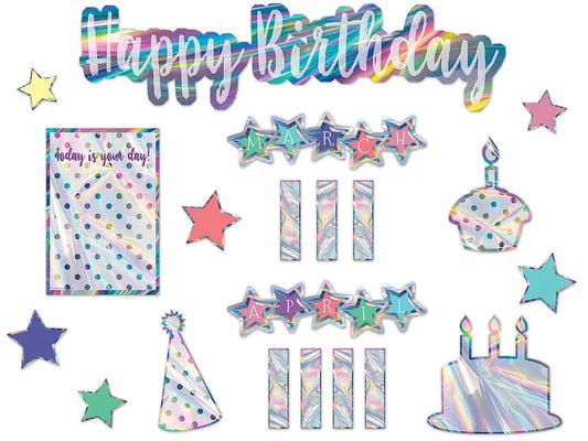 Iridescent Birthday Bulletin Board Set - US 8435