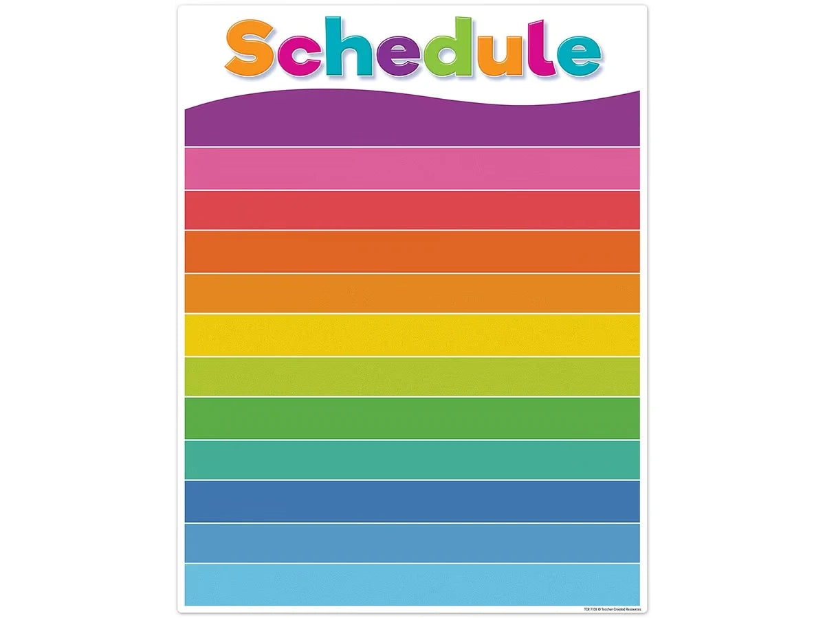 Colorful Classroom Write & Wipe Schedule Poster - US 9380